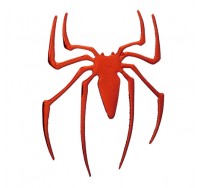 3D Tilted Left Metallic Red Spider