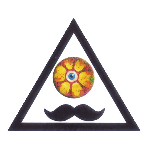 Abstract Moustache Colored Eyeball