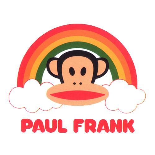 Paul Frank Head with Rainbow and Text